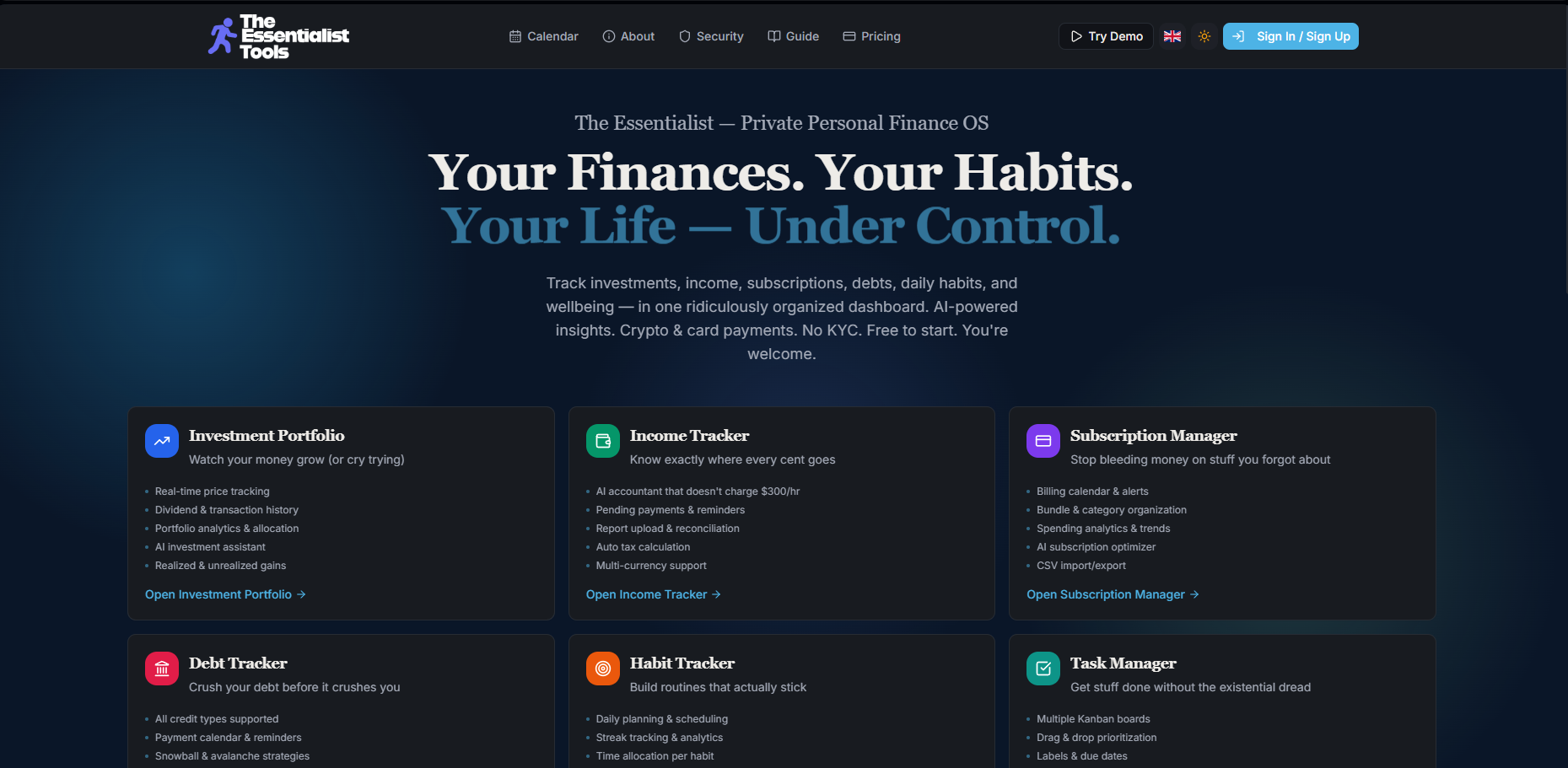 The Essentialist Tools screenshot