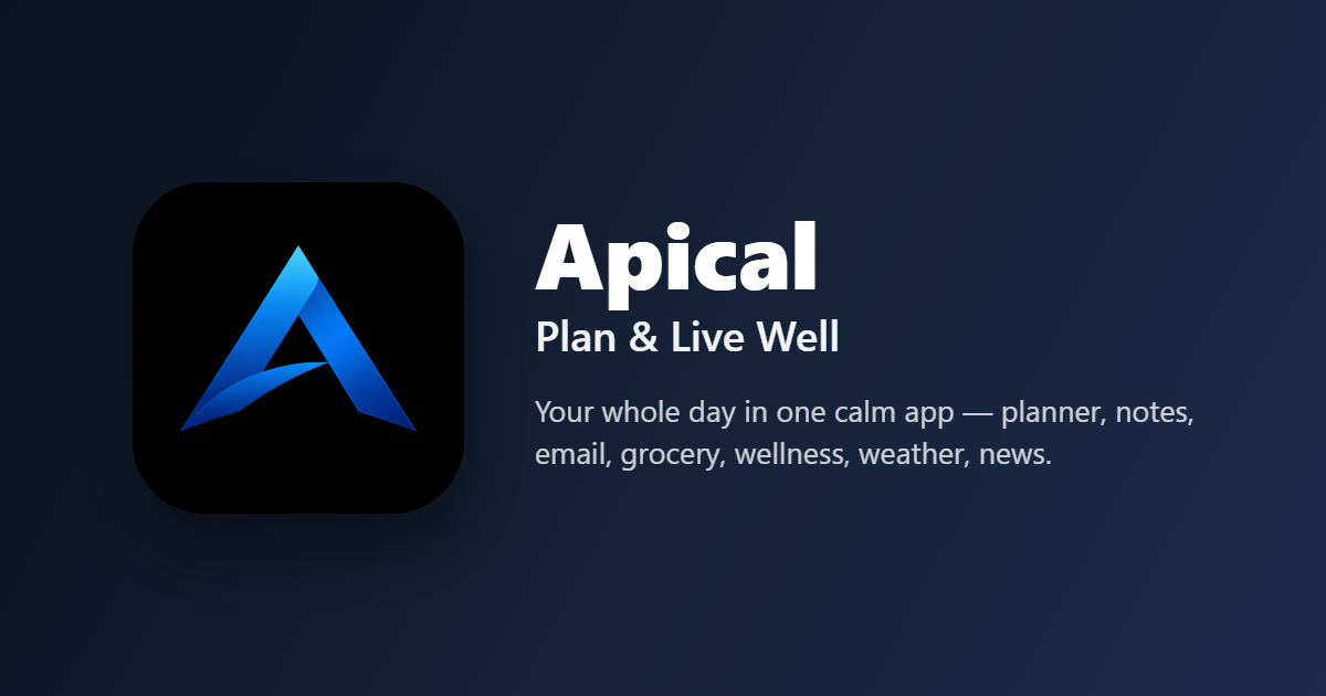 Apical: Plan & Live Well screenshot