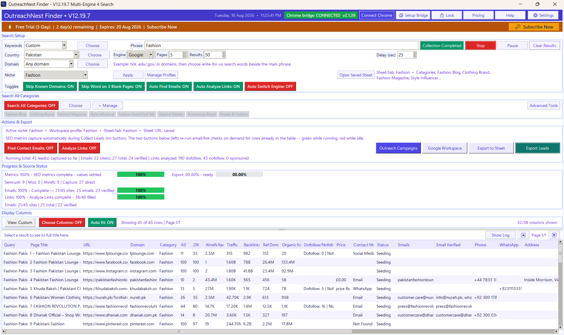 OutreachNest Finder screenshot